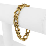 14k Yellow Gold 14.7g Ladies Hollow 10mm Curb Link Bracelet Italy 7.25"