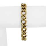 14k Yellow Gold 14.7g Ladies Hollow 10mm Curb Link Bracelet Italy 7.25"