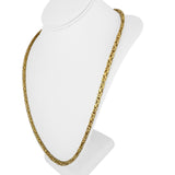 14k Yellow Gold 29.6g Semi Solid Heavy Squared Byzantine Link Necklace 27"