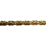 14k Yellow Gold 29.6g Semi Solid Heavy Squared Byzantine Link Necklace 27"