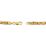 14k Yellow Gold 29.6g Semi Solid Heavy Squared Byzantine Link Necklace 27"