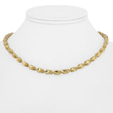 14k Yellow Gold 16g Ladies Diamond Cut 5mm Fancy Link Necklace 15.5"