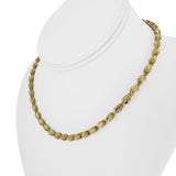 14k Yellow Gold 16g Ladies Diamond Cut 5mm Fancy Link Necklace 15.5"