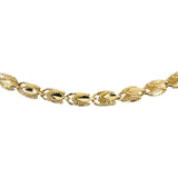 14k Yellow Gold 16g Ladies Diamond Cut 5mm Fancy Link Necklace 15.5"