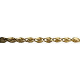 14k Yellow Gold 16g Ladies Diamond Cut 5mm Fancy Link Necklace 15.5"