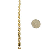 14k Yellow Gold 16g Ladies Diamond Cut 5mm Fancy Link Necklace 15.5"