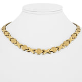 14k Yellow Gold 27.6g Ladies Hugs and Kisses XO Link Necklace Italy 17"