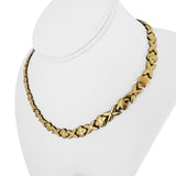 14k Yellow Gold 27.6g Ladies Hugs and Kisses XO Link Necklace Italy 17"
