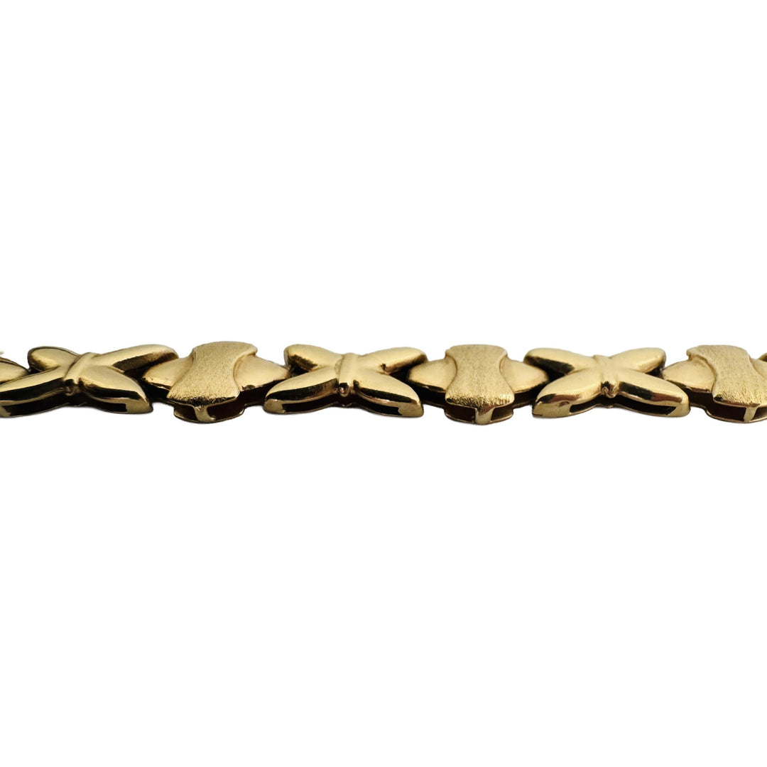 14k Yellow Gold 27.6g Ladies Hugs and Kisses XO Link Necklace Italy 17"