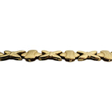 14k Yellow Gold 27.6g Ladies Hugs and Kisses XO Link Necklace Italy 17"