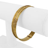 Set of Seven 14k Yellow Gold 18g Diamond Cut Connected Bangle Bracelets 7.85"