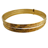 Set of Seven 14k Yellow Gold 18g Diamond Cut Connected Bangle Bracelets 7.85"