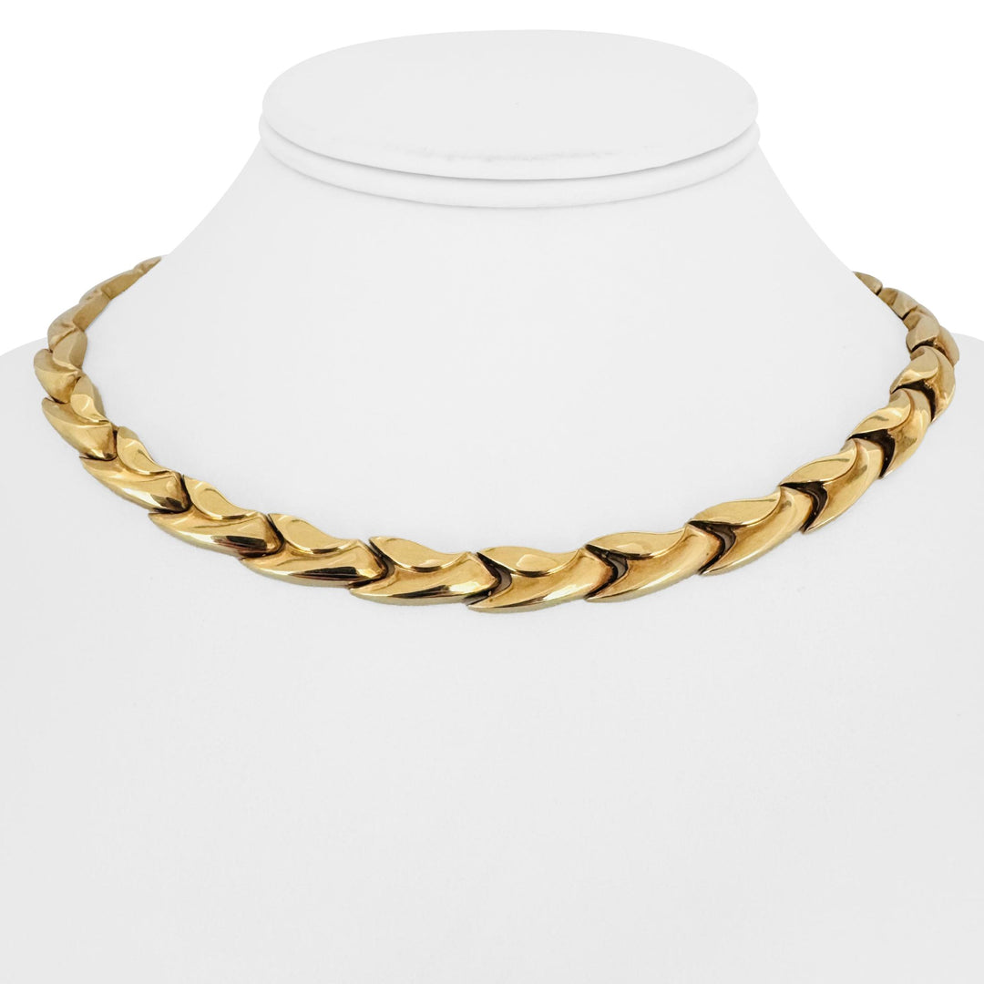 14k Yellow Gold 31.6g Ladies Polished 8mm Fancy Link Necklace Italy 16"