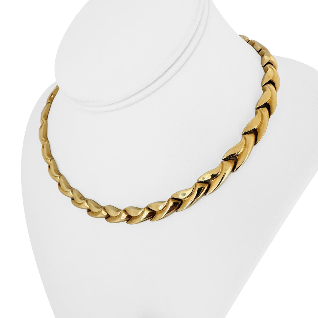 14k Yellow Gold 31.6g Ladies Polished 8mm Fancy Link Necklace Italy 16"