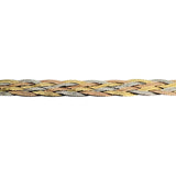 14k Tri Tone Gold 15.4g Ladies Braided Herringbone Necklace Italy 18"