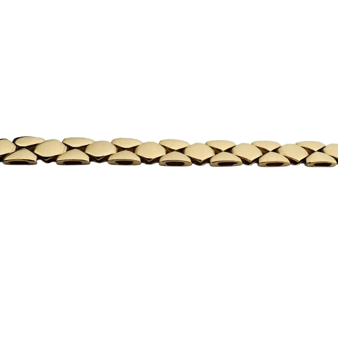 14k Yellow Gold 17.2g Ladies 5.5mm Fancy Geometric Link Necklace Italy 17"