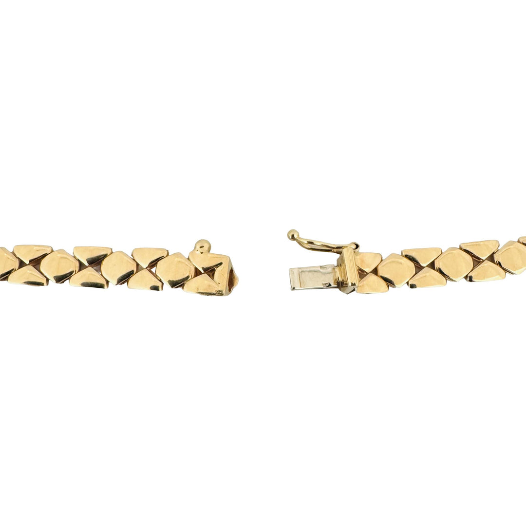 14k Yellow Gold 17.2g Ladies 5.5mm Fancy Geometric Link Necklace Italy 17"