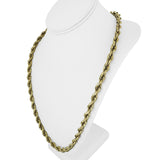 14k Yellow Gold 30.7g Hollow Thick 7.5mm Men's Rope Chain Necklace 26"