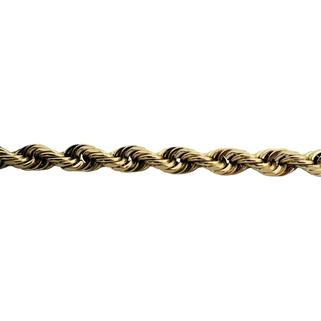 14k Yellow Gold 30.7g Hollow Thick 7.5mm Men's Rope Chain Necklace 26"