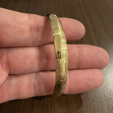 14k Yellow Gold 9g Ladies Vintage 7.5mm Patterned Bangle Bracelet 6.75"