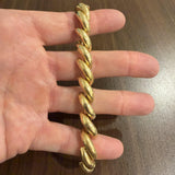 14k Yellow Gold 24.8g Ladies Polished 11mm San Marco Link Bracelet Italy 7.25"