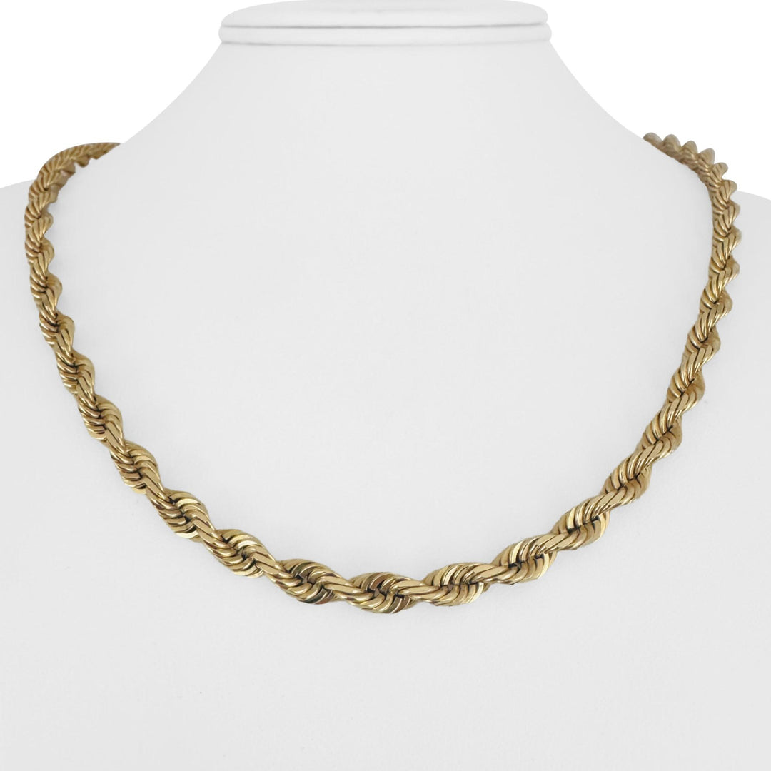 14k Yellow Gold 51.8g Solid Heavy 6mm Diamond Cut Rope Chain Necklace 20"