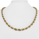 14k Yellow Gold 51.8g Solid Heavy 6mm Diamond Cut Rope Chain Necklace 20"