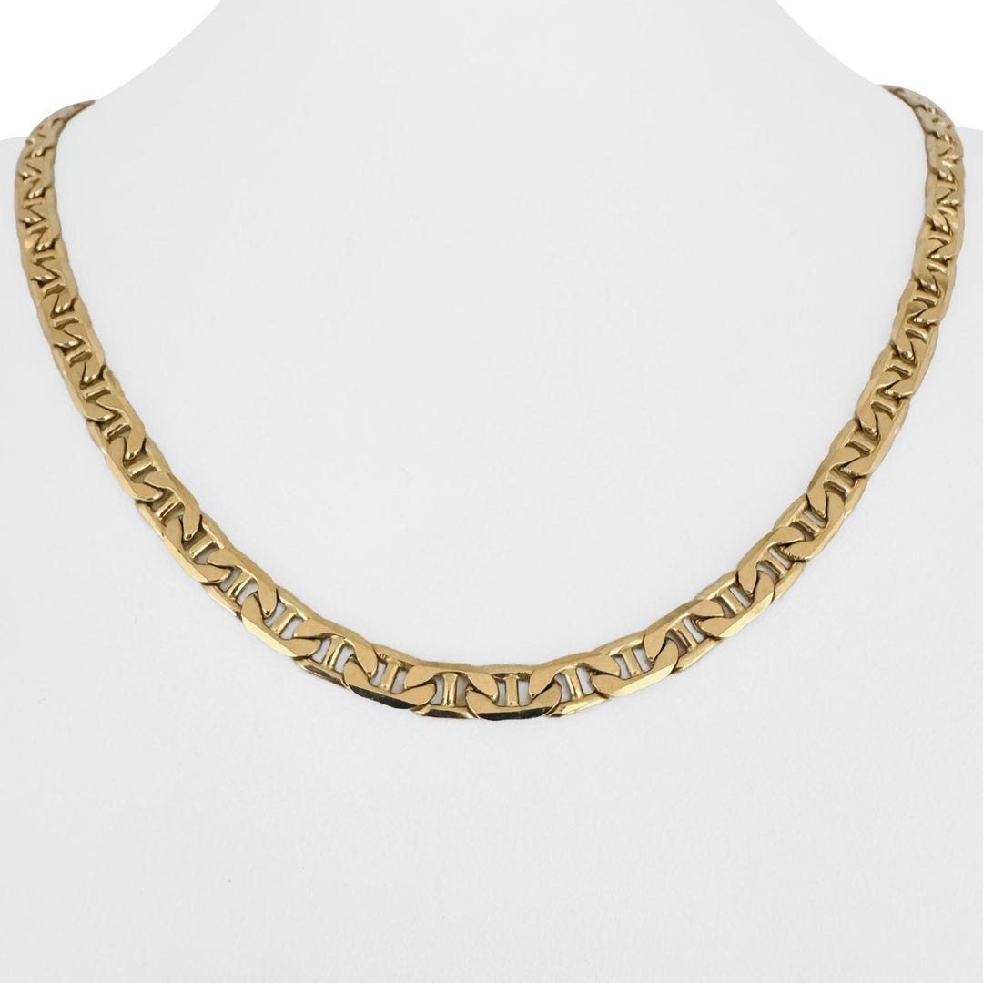 14k Yellow Gold 43.5g Solid Men's 7mm Mariner Link Chain Necklace Italy 22"