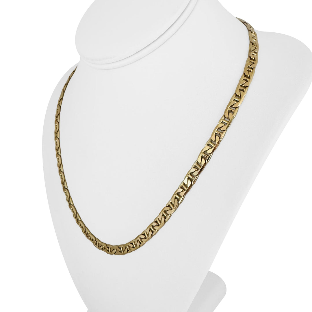 14k Yellow Gold 43.5g Solid Men's 7mm Mariner Link Chain Necklace Italy 22"