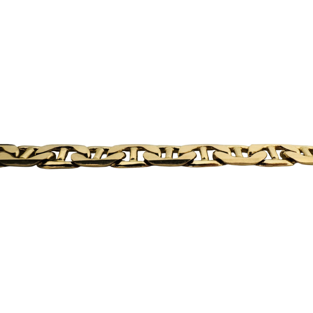 14k Yellow Gold 43.5g Solid Men's 7mm Mariner Link Chain Necklace Italy 22"