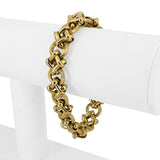 14k Yellow Gold 18g Ladies Polished 11mm Fancy  Link Bracelet Italy 7.25"