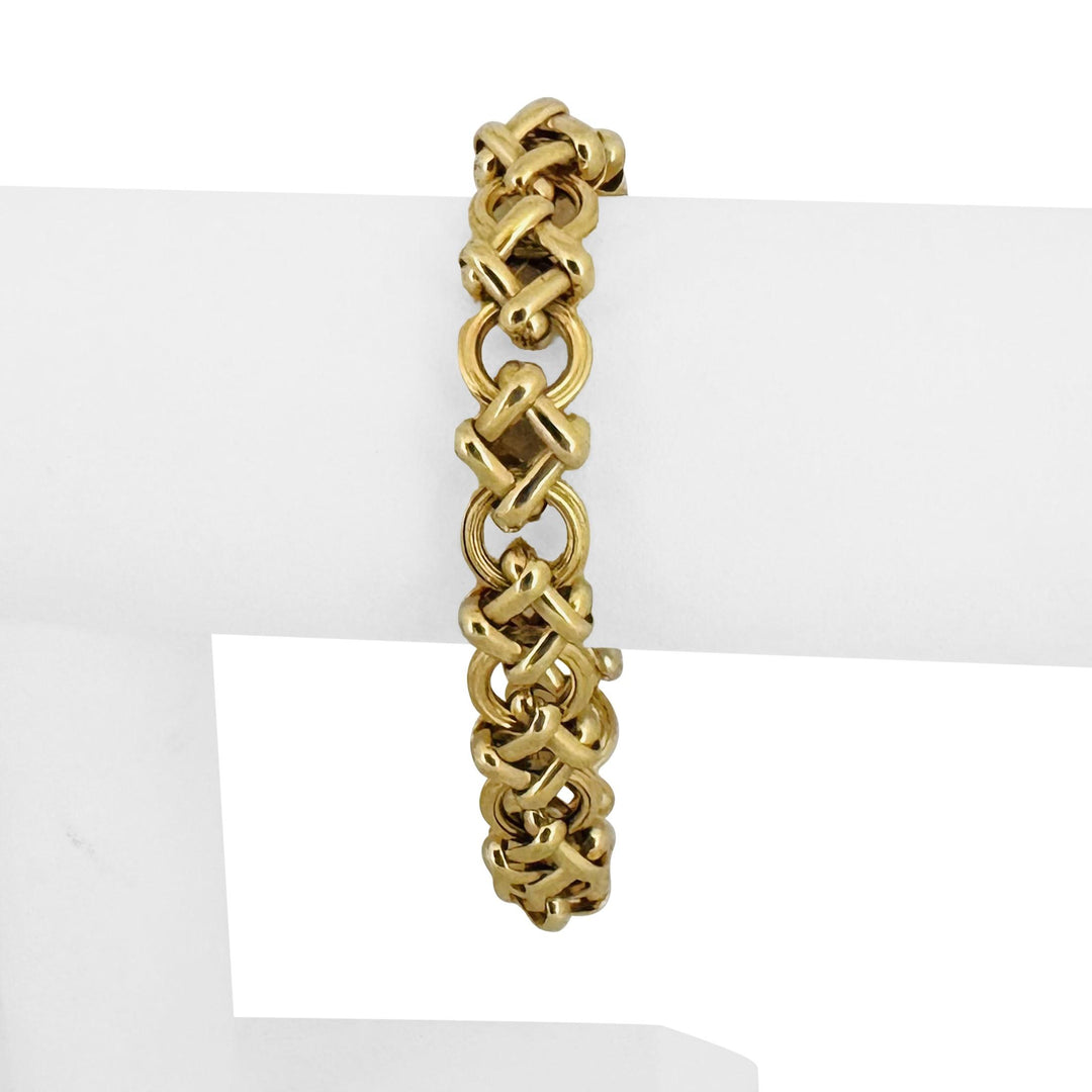 14k Yellow Gold 18g Ladies Polished 11mm Fancy  Link Bracelet Italy 7.25"