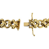 14k Yellow Gold 18g Ladies Polished 11mm Fancy  Link Bracelet Italy 7.25"