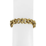 14k Yellow Gold 18g Ladies Polished 11mm Fancy  Link Bracelet Italy 7.25"