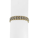 14k Yellow and White Gold 15.6g Diamond Cut Fancy Link Bracelet Turkey 7.5"