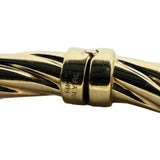 14k Yellow Gold 7g Hollow Light 5.5mm Twisted Spiral Bangle Bracelet Italy 7"