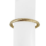 14k Yellow Gold 7g Hollow Light 5.5mm Twisted Spiral Bangle Bracelet Italy 7"
