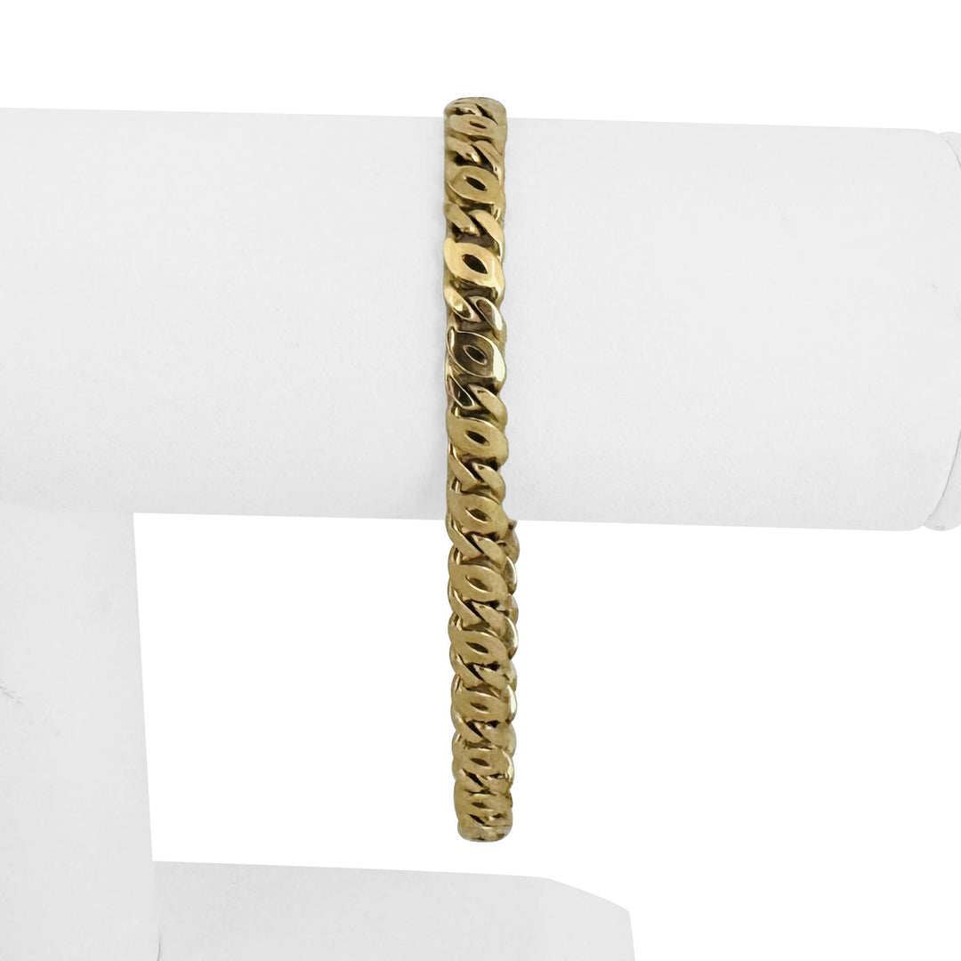14k Yellow Gold 17g Solid Vintage 6mm Fancy Curb Link Bracelet Italy 7.75"