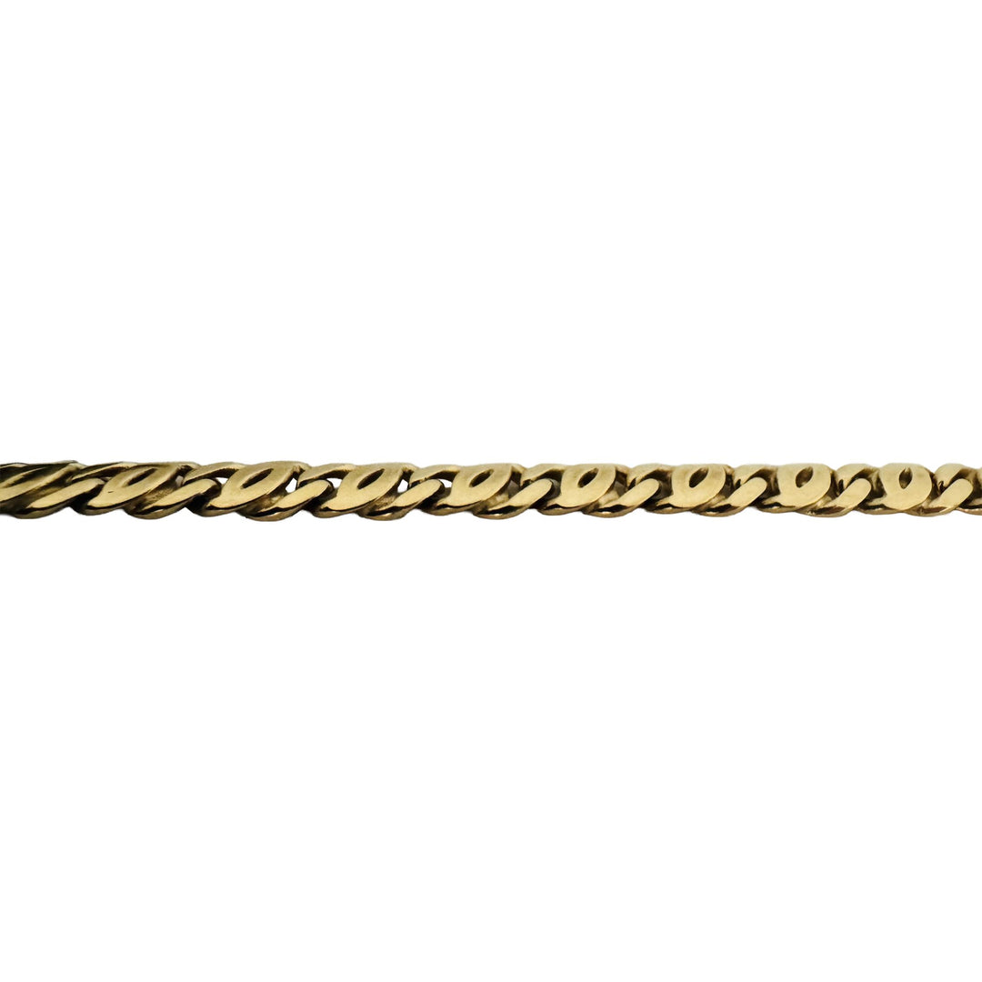 14k Yellow Gold 17g Solid Vintage 6mm Fancy Curb Link Bracelet Italy 7.75"
