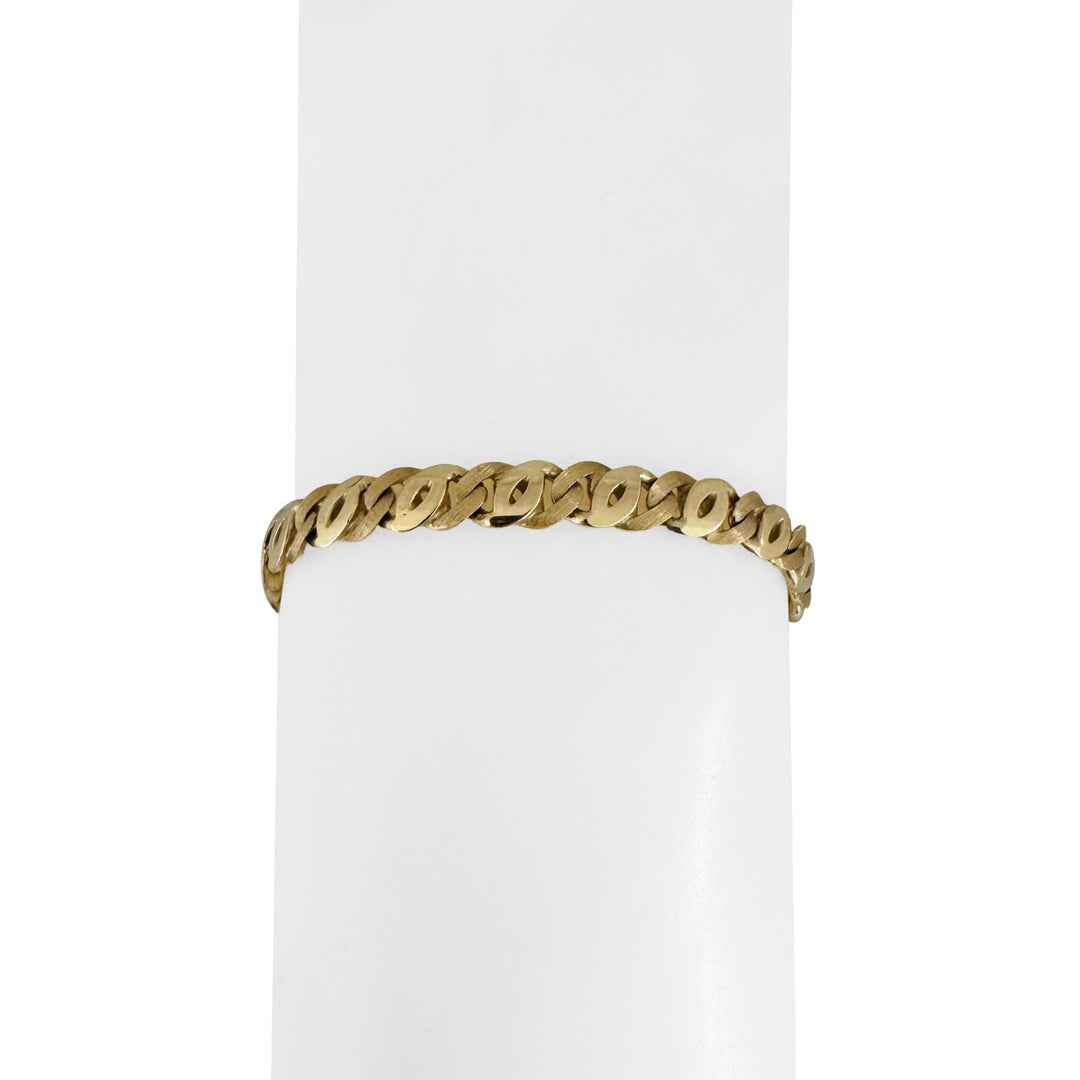 14k Yellow Gold 17g Solid Vintage 6mm Fancy Curb Link Bracelet Italy 7.75"