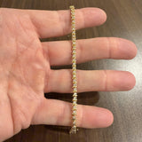 14k Yellow Gold and 0.75cttw Diamond Bar Link Vintage Tennis Bracelet 7"