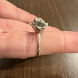 14k White Gold and 0.50ct Round Cut Diamond Vintage Rose Ring Size 8