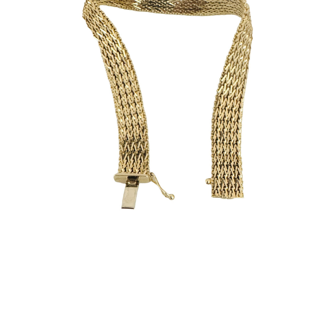 14k Yellow Gold 22.4g Solid Imperial Gold 10mm Beaded Wheat Link Bracelet 7.25"