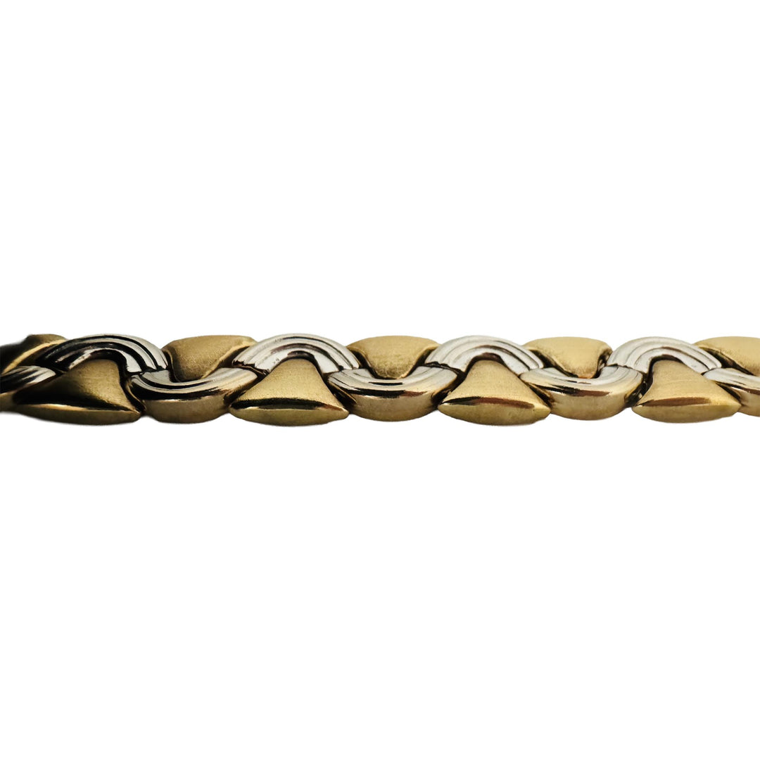 14k Yellow and White Gold 20.5g Ladies 11.5 Fancy Link Bracelet 7.75"