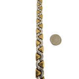 14k Yellow and White Gold 20.5g Ladies 11.5 Fancy Link Bracelet 7.75"