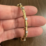 14k Yellow Gold and 0.50cttw Diamond Vintage Bangle Bracelet 6.75"