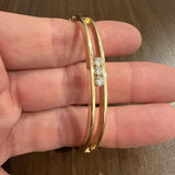14k Yellow Gold and 0.45cttw Three Diamond Heavy 25.5g Bangle Bracelet 7"