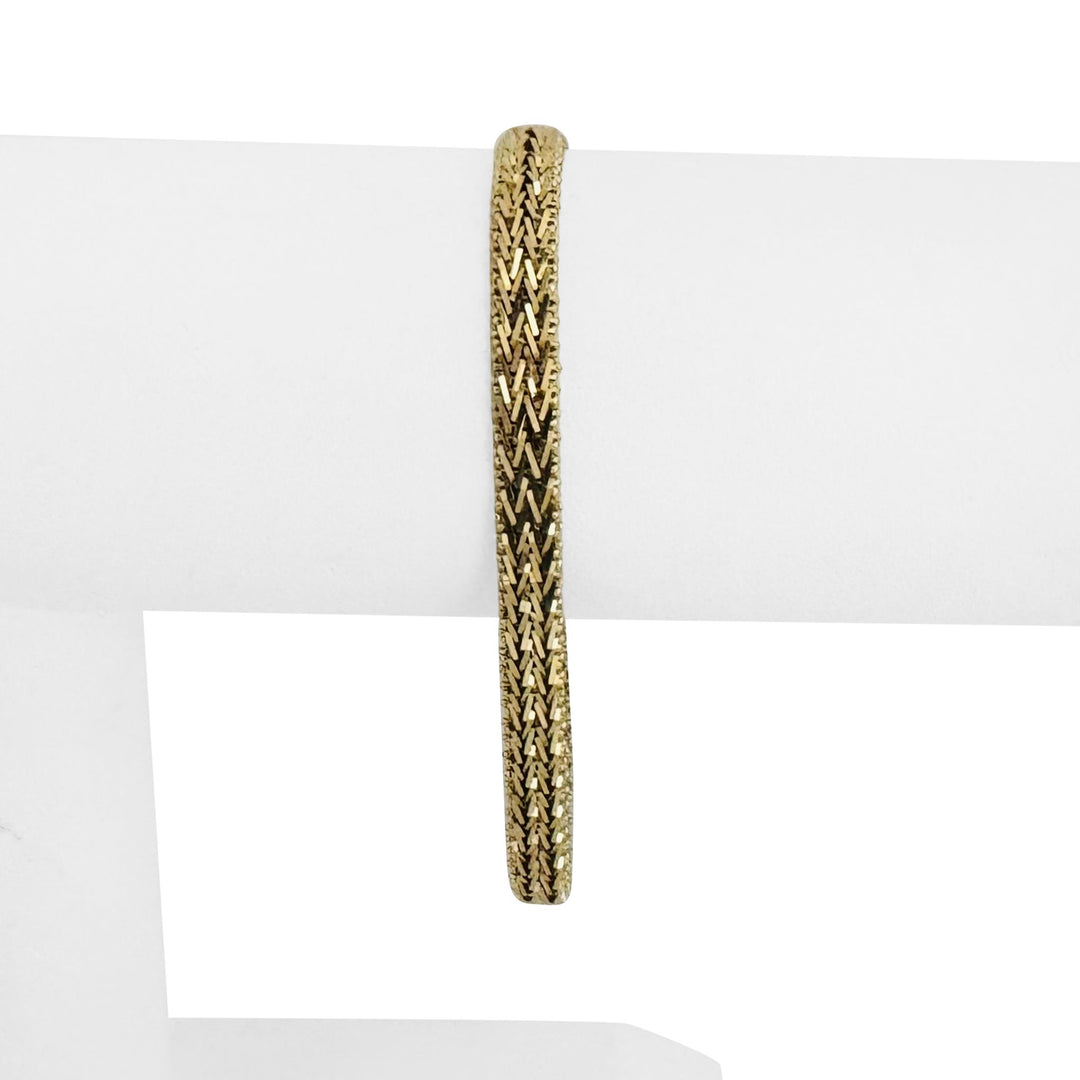 14k Yellow Gold 11.3g Solid 5.5mm Beaded Wheat Link Bracelet 7"