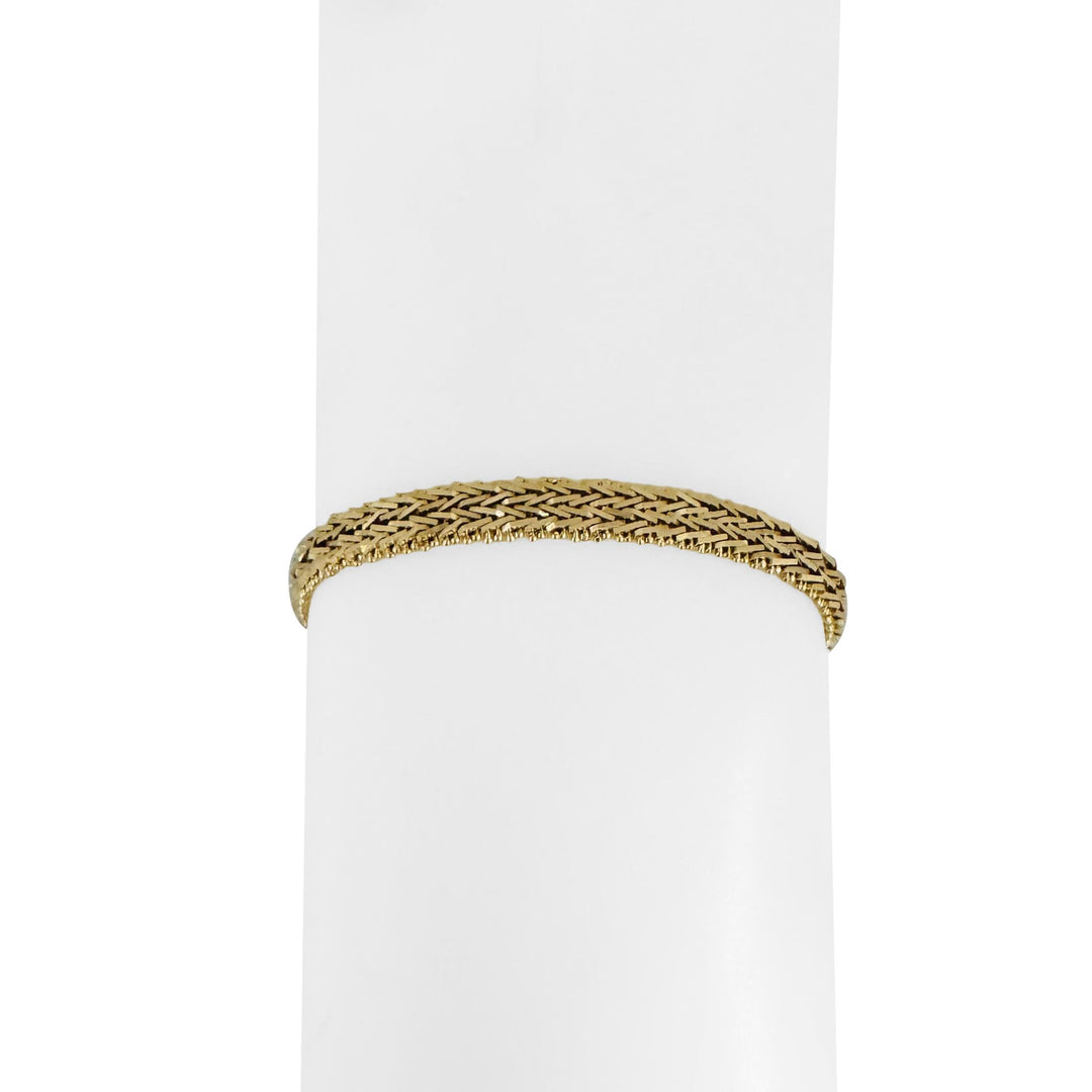 14k Yellow Gold 11.3g Solid 5.5mm Beaded Wheat Link Bracelet 7"