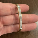18k Yellow and White Gold 2.41cttw Diamond Heavy 23.7g Bangle Bracelet 6.75"